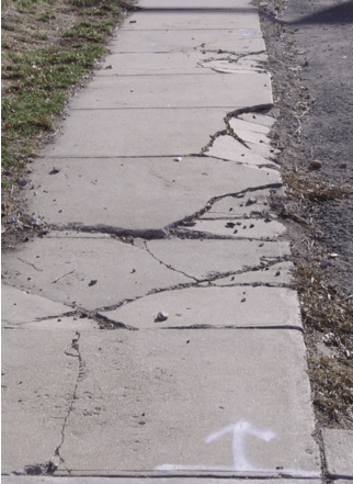 cracked And Damaged Sidewalk Repair
